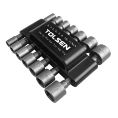 TOLSEN (TT77817) Набор головок для шуруповерта шестигранных 1/4", 5-12 мм, 3/16"-7/16", 14 предметов