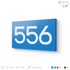 Номер на дверь 556, табличка на дверь для офиса, квартиры, кабинета, аудитории, склада, голубая 120х70 мм, Айдентика Технолоджи