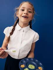 Блуза с коротким рукавом школьная для девочки Next 621-028, Белый