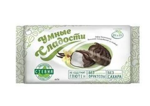 Зефир Умные сладости ванильный глазир.со стевией 60г б/глют