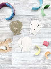 Рукавички-антицарапки Mjölk Лес New/Ночное небо/Экрю, сет из 3х пар