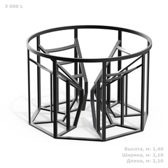 Обрешетка для конусной ёмкости Полимер-Групп KV 3000 конусная (2100x2100x1400см;192кг;черный) - арт.559100