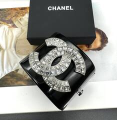 20175-Браслет манжета широкий CHANEL с лого из латуни в позолоте lux