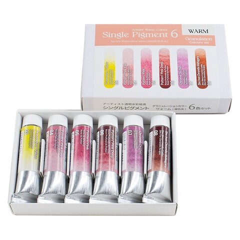 Kusakabe Single Pigment Watercolour 6 цветов по 10 ml. (Warm)