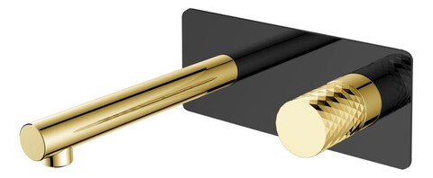 Boheme Stick 125-BG Смеситель для раковины встраиваемый, цвет: чёрный, золото