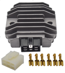 Реле-регулятор для Suzuki, Yamaha, Kawasaki DR-Z 400, DR 650 SE, YZF 600, FZR 600 R, FZ 6, FZ 6 R, YZF-R 1, YZF-R 6, YZF-R 6 S, MT-03, YZF-R 3 300, SRX 700, VX 600 V-Max/700, SX 600 R, SX 700 R , VT 600 Venture/700, MM 600 Mountain Max, MM 700 Mountain Max, Venture 700/600, XP 500 TMAX, XP 530 TMAX, KLX 250