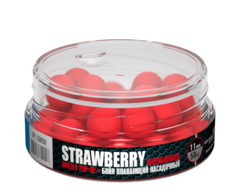 Бойлы насадочные плавающие Sonik Baits STRAWBERRY Fluo Pop-ups 11мм 50мл (Клубника)