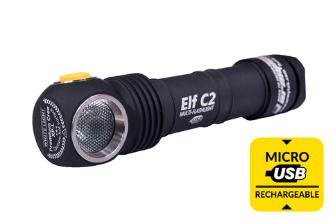 Мультифонарь светодиодный Armytek Elf C2 Micro-USB+18650, 1050 лм, аккумулятор*