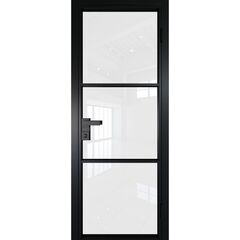 Алюминиевая дверь 13AG чёрная матовая RAL9005 остеклённая