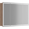 Sancos MI120EG Зеркальный шкаф для ванной комнаты Mirror 1190x150х740 мм, с LED подсветкой, корпус выполнен из лдсп цвет дуб галифакс натуральный, диммируемое сенсорное управление подсветкой
