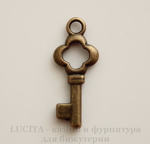 Подвеска "Ключик" 21х9 мм (цвет - античная бронза)