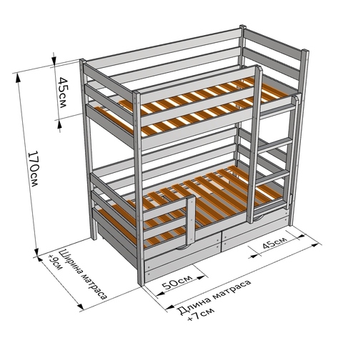 Кровать двухъярусная 