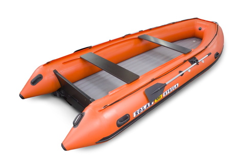 Надувная ПВХ-лодка Solar - 450 Strela Jet Tunnel (оранжевый)