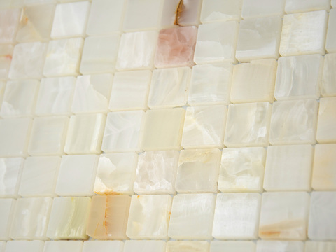 Мозаика LeeDo Caramelle: Pietrine - Onice Jade Bianco полированная 29,8x29,8х0,7 см (чип 23х23х7 мм)