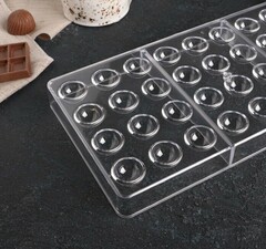 Форма для конфет поликарбонат «Полусфера - 2 см», 28х14 см, 36 ячеек