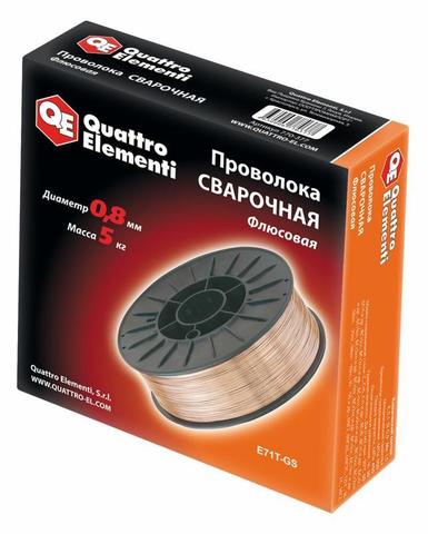 Проволока сварочная QUATTRO ELEMENTI флюсовая  0,8 мм, масса 5,0 кг (770-377)