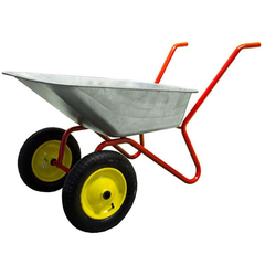 Тачка садовая оцинкованная 80л, 2 колеса (3.25-8) с подшипником---