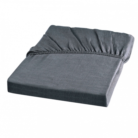 Простыня на резинке 180x200+45 Hamam Wrinkle Washed stone серый