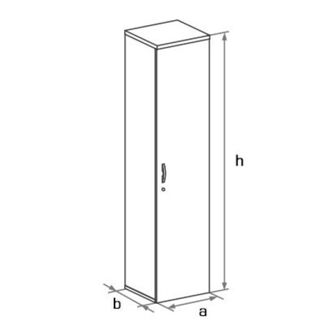 Шкаф закрытый узкий высокий с глухой дверцей БОСТОН