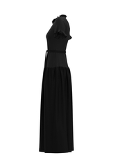 ❀ Гала. Платье макси из чёрного, натурального льна PL-421141-04