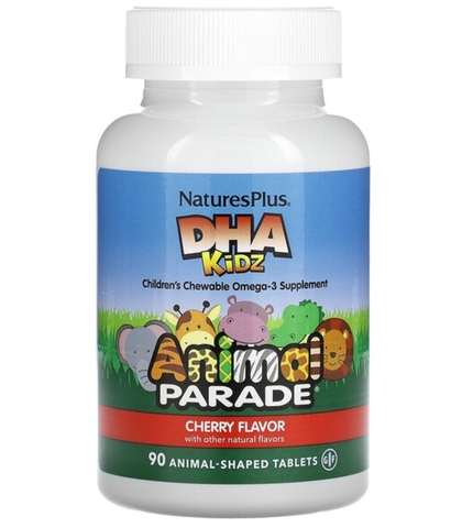 Nature's Plus, Animal Parade, Омега-3 для детей, жевательные таблетки, вишневый вкус, 90 таблеток в форме животных