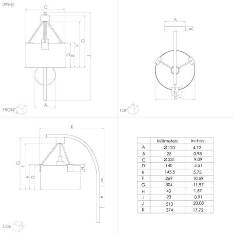 Настенный светильник Eglo POTOSI 39945