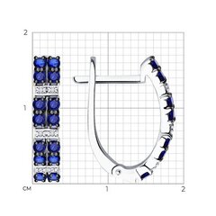 2021141-3  - Серьги из белого золота с бриллиантами и сапфирами