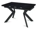 Стол "БРИДЖ" 120-180, керамика Black Gold мат., опоры черный муар