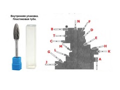 Борфреза твердосплавная ПРАКТИКА тип E овальная,12 х 20 мм, хвостовик 6 мм (644-474)