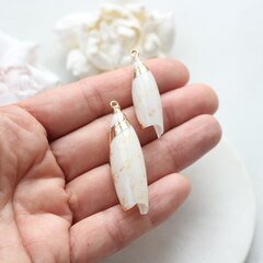 Подвеска Ракушка с позолотой 30-55 на 10-15 мм, РК034