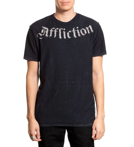 Affliction | Футболка двусторонняя мужская Cursed Fate Reversible Tee A27828 обратная сторона перед