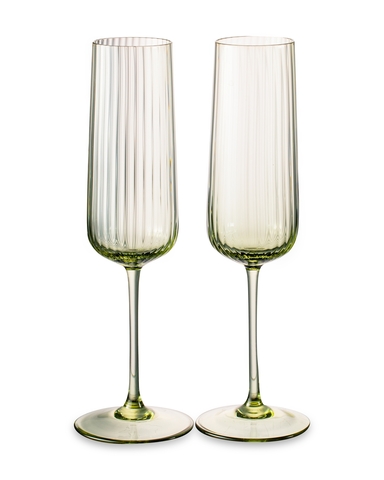 Набор бокалов для шампанского 2 шт 200 мл Anna Von Lipa Пульсация зеленый