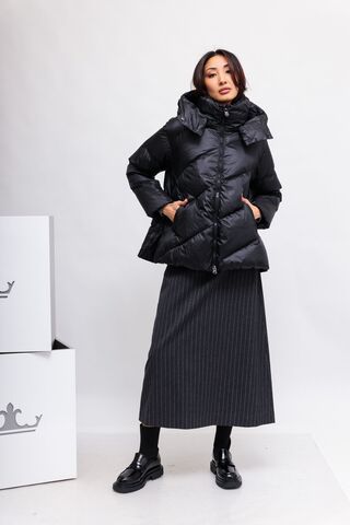 HETREGO Пуховик теплый с мягким блеском и диагональной строчкой
