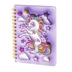 Блокнот 14,5 см * 21 см, гребень, Alingar, ламинация, конгрев, эффект 3D, клетка, 80 л., &quot;Единорог&quot;