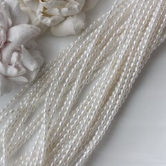 Жемчуг натуральный речной, рис, 2,8-3,8 мм, 1 нить, Ж015