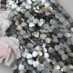 Перламутр натуральный стальной, сердце 10 мм, 1 нить, ПР105