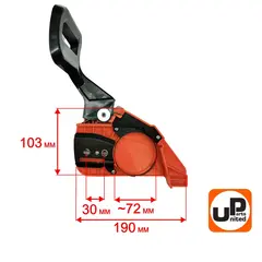 Тормоз цепи в сборе UNITED PARTS для бензопил 38 куб.см. (без натяжителя - отдельно 90-0528) (90-0825)