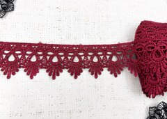 Кружево плетеное, ш. 4,5-5 см, бордовый