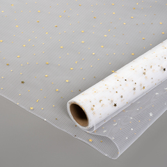 Фатин в рулоне (0,48*4,57 м) Звездное сияние, Белый, Металлик ДБ