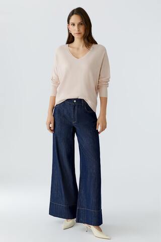 Oui Пуловер из вискозного мягкого тактильного почтенного трикотажа