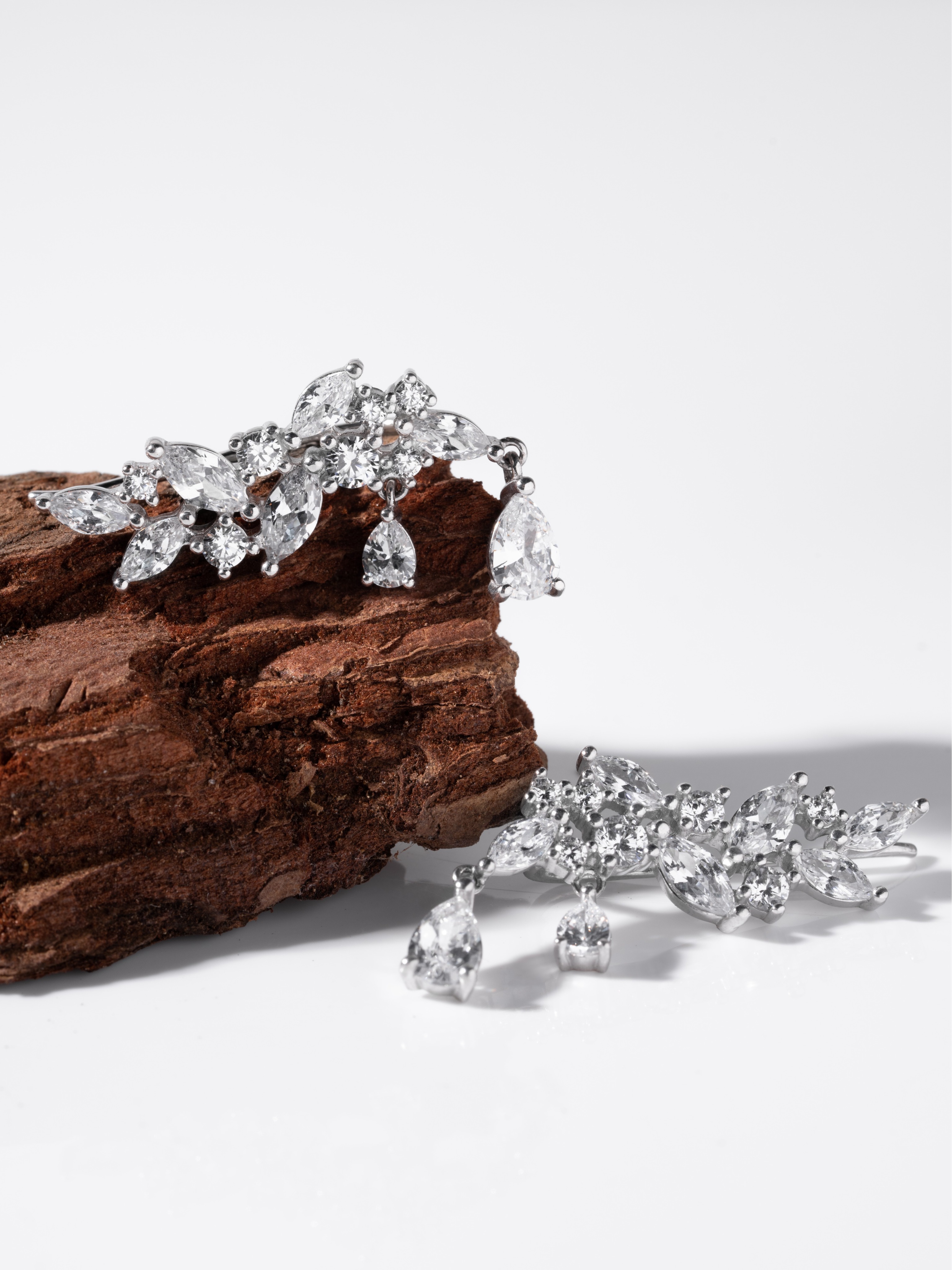 Серьги-клаймберы Ледяные узоры