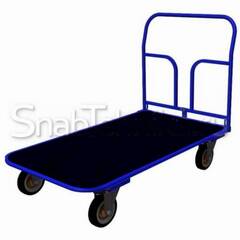 Тележка платформенная с резиновым покрытием и складной ручкой (зацеп) ТПРСР 4 МЗ (600х1200) 200-Ч