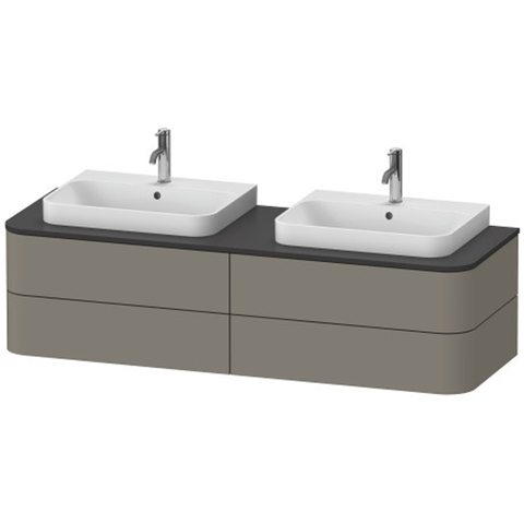 Duravit Happy D.2 Plus Тумба подвесная  408x1600x550мм 4  ящика, цвет: stone grey satin matt HP4964B9292