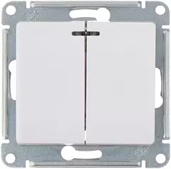 ВЫКЛ.2-кл, подсв, сх.5a, 10АХ, мех, БЕЛЫЙ GSL000153