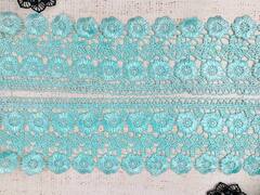 Кружево плетеное, ш. 7,8 см, голубой