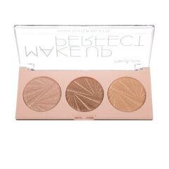 MC2021№02  Хайлайтер для лица и тела 3 цвета шампанское MAKEUP PERFECT HIGHLITER PALTTE