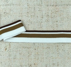 Подвязы трикотажные, ш. 2,8 см, L 1,31 м, белый с чёрной и бежевой полосой