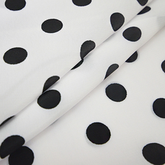 Ткань плательная Кашибо чёрный горох на белом, d 1,2 см