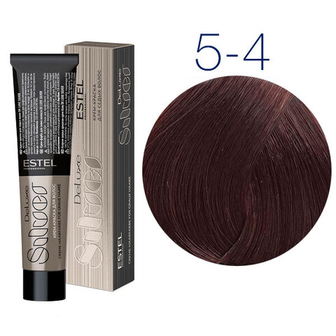 Estel Professional DeLuxe Silver 5-4 (Светлый шатен медный) - Крем-краска для седых волос