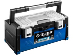 ЗУБР СПУТНИК-18, 460 х 230 х 200 мм, (18?), металлический ящик для инструментов, Профессионал (38153-18)